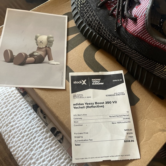 Yeezy Black and Red Sneakers with greyfor $100